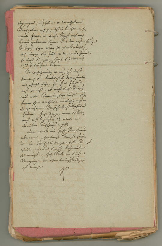 1848 Mai 7, Karlsruhe
Bericht der Polytechnischen Schule Karlsruhe an das badische Innenministerium über den Auszug von Schülern nach Ettlingen. Entwurf, Seite 4 (Blatt 2v). KIT-Archiv 10001/326.