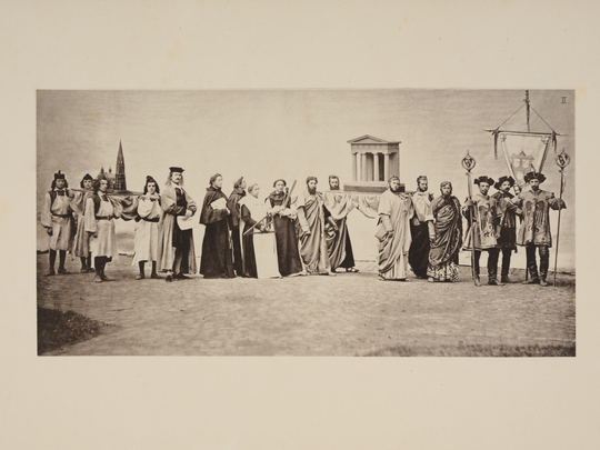 Druck: Festzug der Studirenden des Polytechnikum zu Karlsruhe [...], Karlsruhe (1877), hier: Abteilung der Architekten, Teil 1. Fotografie: Amadeus Bramsiepe und Jonas Zilius.