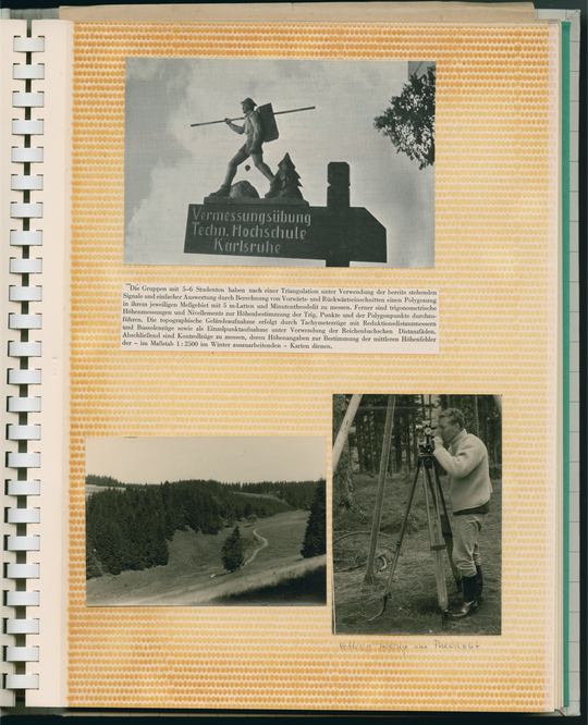 Fotoalbum zum Vermessungsstudium an der Technischen Hochschule Karlsruhe, ab 1967, Auswahlansicht 1 von 5. Fotografie: Amadeus Bramsiepe und Jonas Zilius.