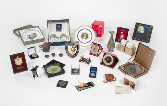 Arrangement internationaler Gastgeschenke