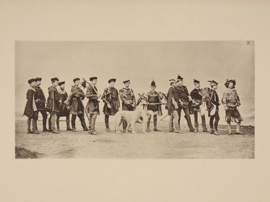 Druck: Festzug der Studirenden des Polytechnikum zu Karlsruhe [...], Karlsruhe (1877), hier: Abteilung des Forstwesens, Teil 1. Fotografie: Amadeus Bramsiepe und Jonas Zilius.