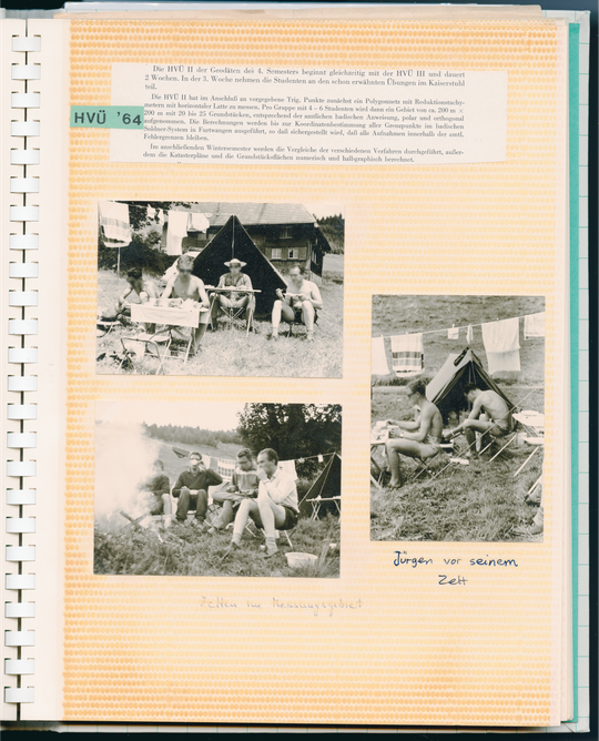 Fotoalbum zum Vermessungsstudium an der Technischen Hochschule Karlsruhe, ab 1967, Auswahlansicht 3 von 5. Fotografie: Amadeus Bramsiepe und Jonas Zilius.