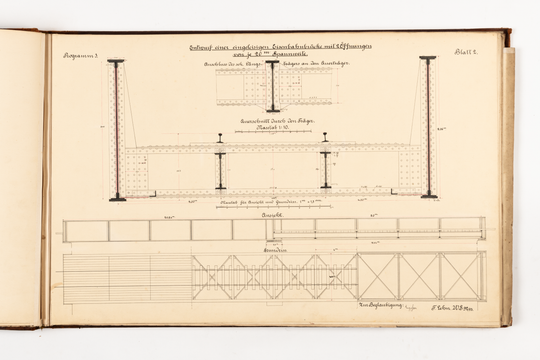 Ferdinand Lehn: Übungszeichnungen aus dem Bauingenieurstudium, Seite 7.