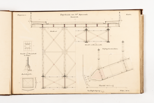 Ferdinand Lehn: Übungszeichnungen aus dem Bauingenieurstudium, Seite 9.