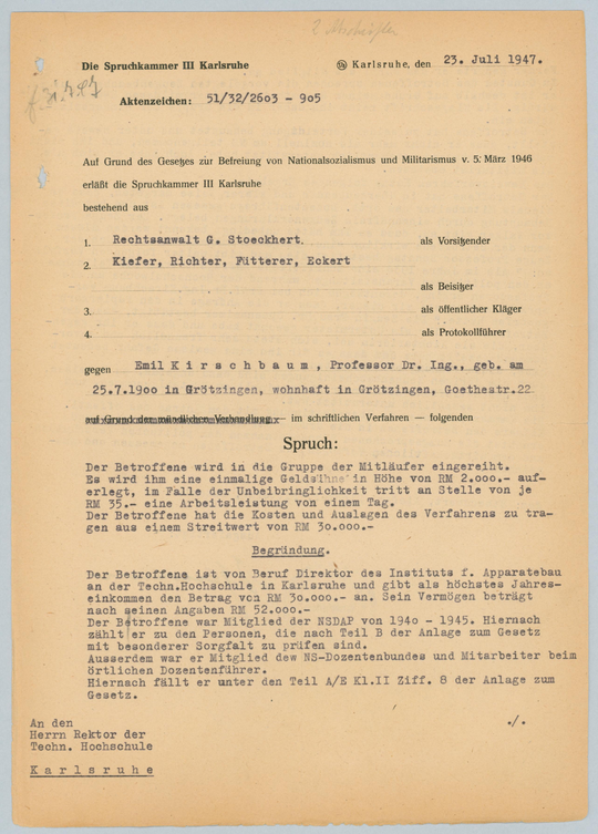 Spruchkammerbescheid