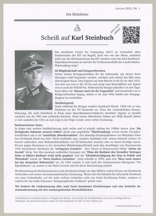 Flugblatt von Studierenden