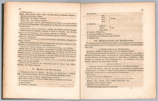 Programm der Großherzoglich Badischen Polytechnischen Schule Karlsruhe für das Jahr 1832-33, Seite 16-17.