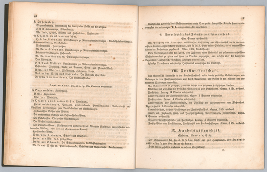 Programm der Großherzoglich Badischen Polytechnischen Schule Karlsruhe für das Jahr 1832-33, Seite 18-19.