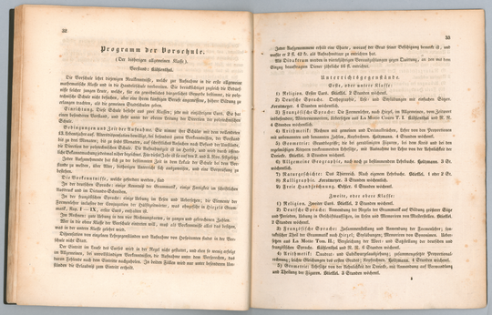 Programm der Großherzoglich Badischen Polytechnischen Schule Karlsruhe für das Jahr 1832-33, Seite 32-33.